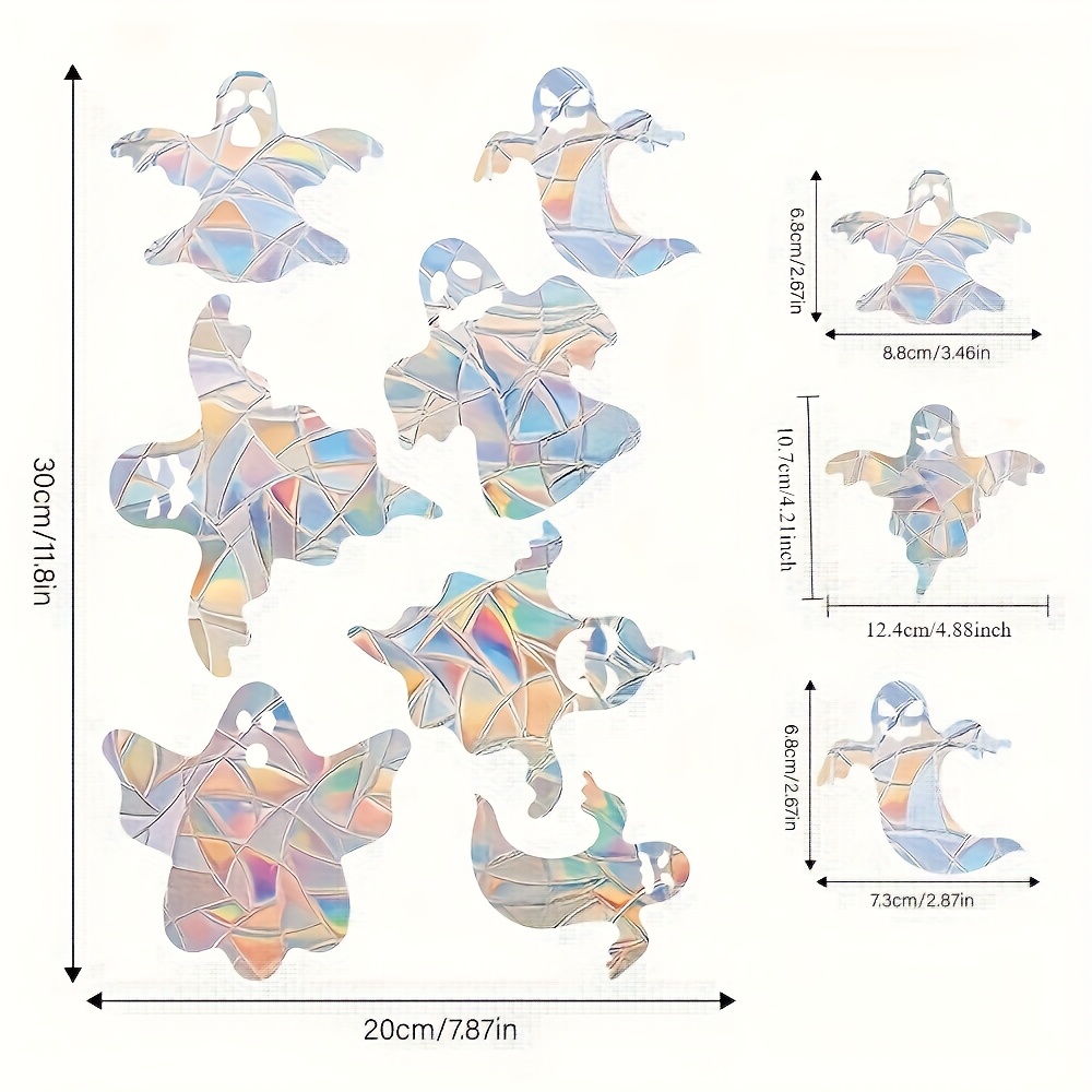 7pcs Halloween Window Decals For Birds Stikes, Suncatcher Sticker For Windows, Window Clings For Glass Windows