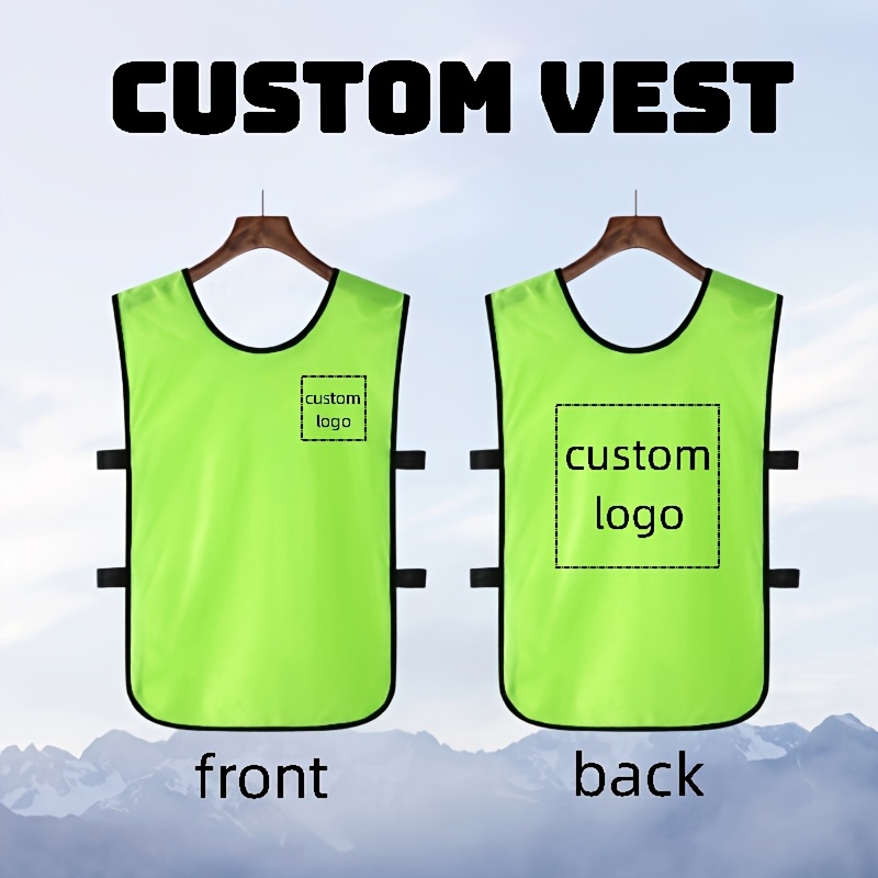 TEMU [custom Product] Custom Back Vest, Personalized Logo, Name, Pattern, Number, Front And Back Customizable, Summer Vest, Loose Mesh Vest,