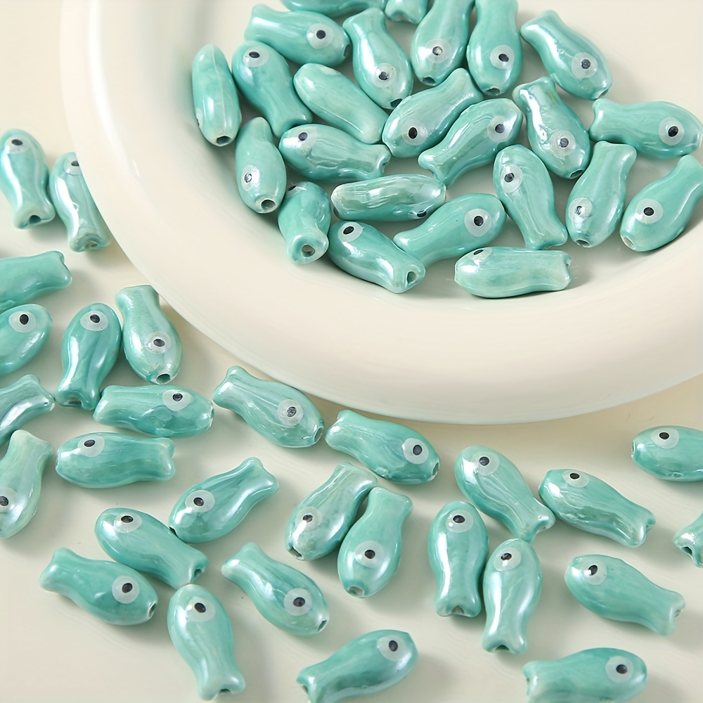 20pcs Ceramic Fish Beads Set for DIY Craft Supplies