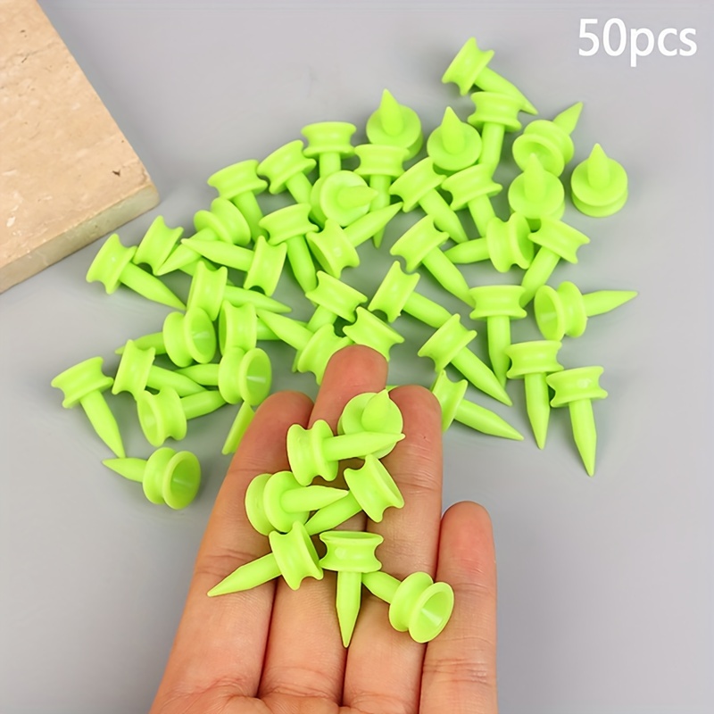 

50pcs Polycarbonate Golf Tees, 25mm - & Straight Shot Support, Green Plastic Design For Improved , Golf Accessories