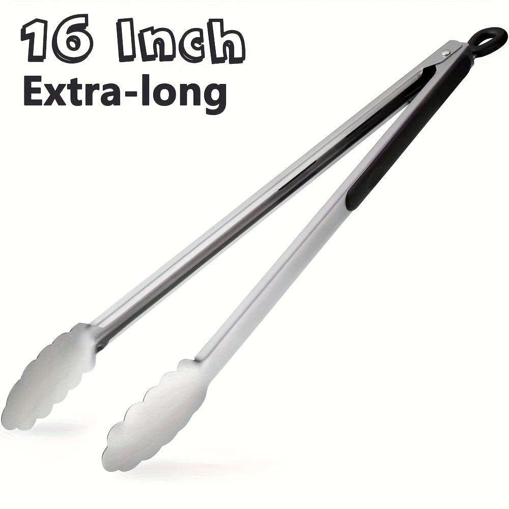grill tongs extra long bbq tongs steel metal tongs for cooking grilling barbecue bbq buffet