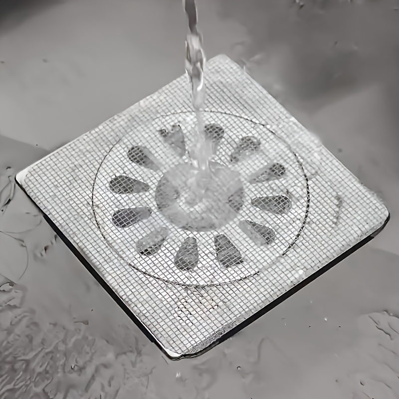 50pcs, Drain Filter Cover for Hair Plugs, Disposable Shower Drain Hair Catcher, Disposable Hair Catcher for Shower, Floor Sink Filter Strainer Sticker, Bathroom Tub Hair Plugs, Bathroom Accessories