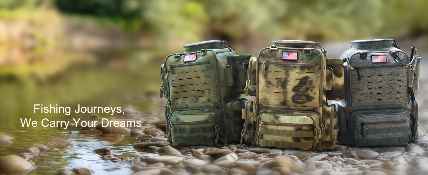 Fishing Backpacks with Rod Holders, 11.89gal Large Fishing Tackle Bag Store Fishing Gear for Fishing, Camping, Hiking, Fishing Gifts for Men