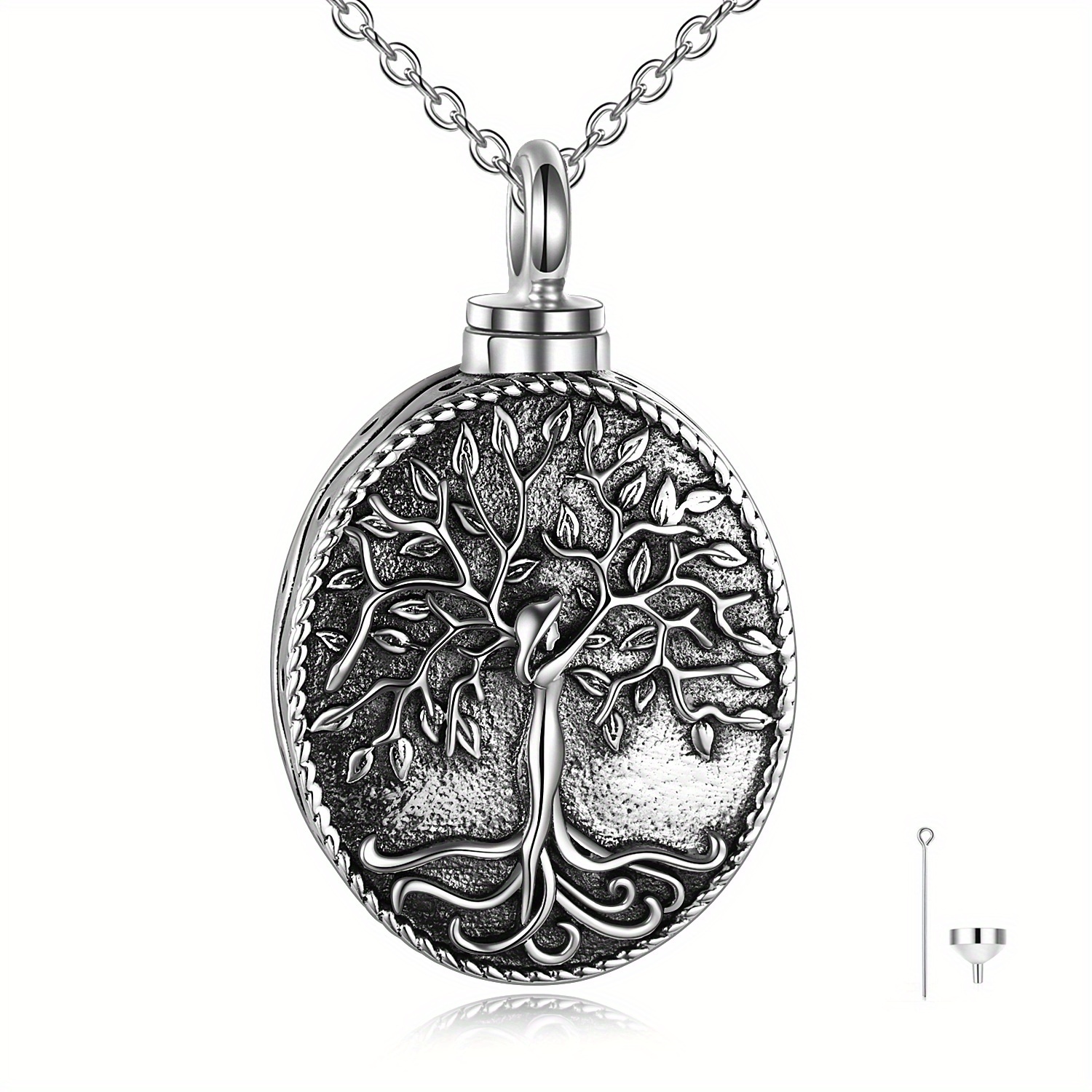 Urn Necklaces for Ashes, Sterling Silver Tree of Life Pendant
