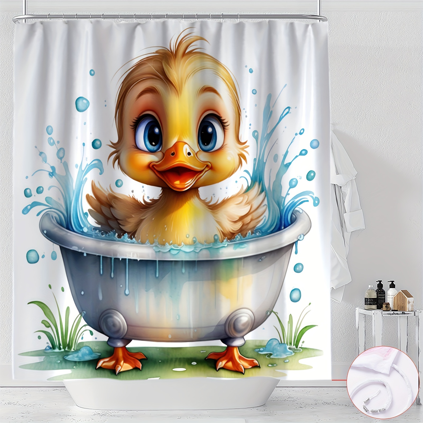 

Adorable Bathtub Shower Curtain - , Washable Included - Bathroom Decor