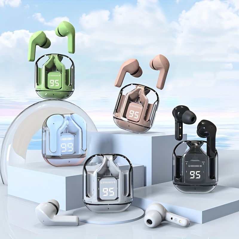 

Greatwall Transparent Digital Display Wireless Earphones, In Ear Touch Control With Low Latency, Gaming And Outdoor Sports Earphones, Compact And Lightweight Daily Necessities