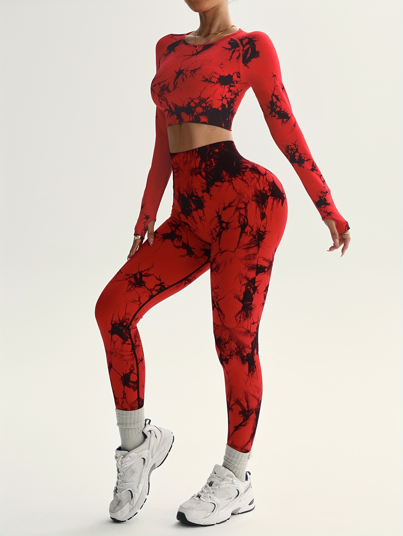 Women'S New Seamless Tie Dye Sports Pants with Leggings, Suitable for Waist Cinching, Belly Tightening, Hip Lifting, And Leg Shaping, Suitable for Outdoor Sports, Fitness, Running, And Yoga Wear, All Season Version