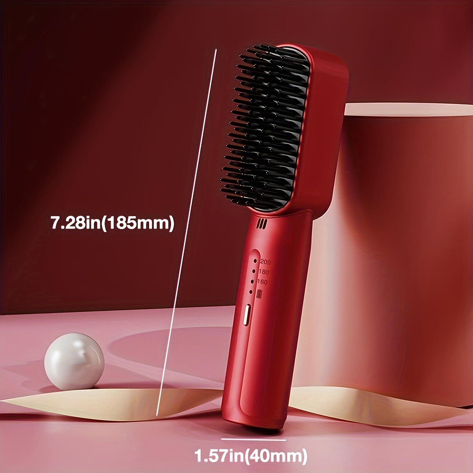 Porta - Cepillo alisador de pelo inalámbrico con 3 temperaturas, cepillo  alisador de cabello 2 en 1 y rizador, cepillo alisador de pelo portátil