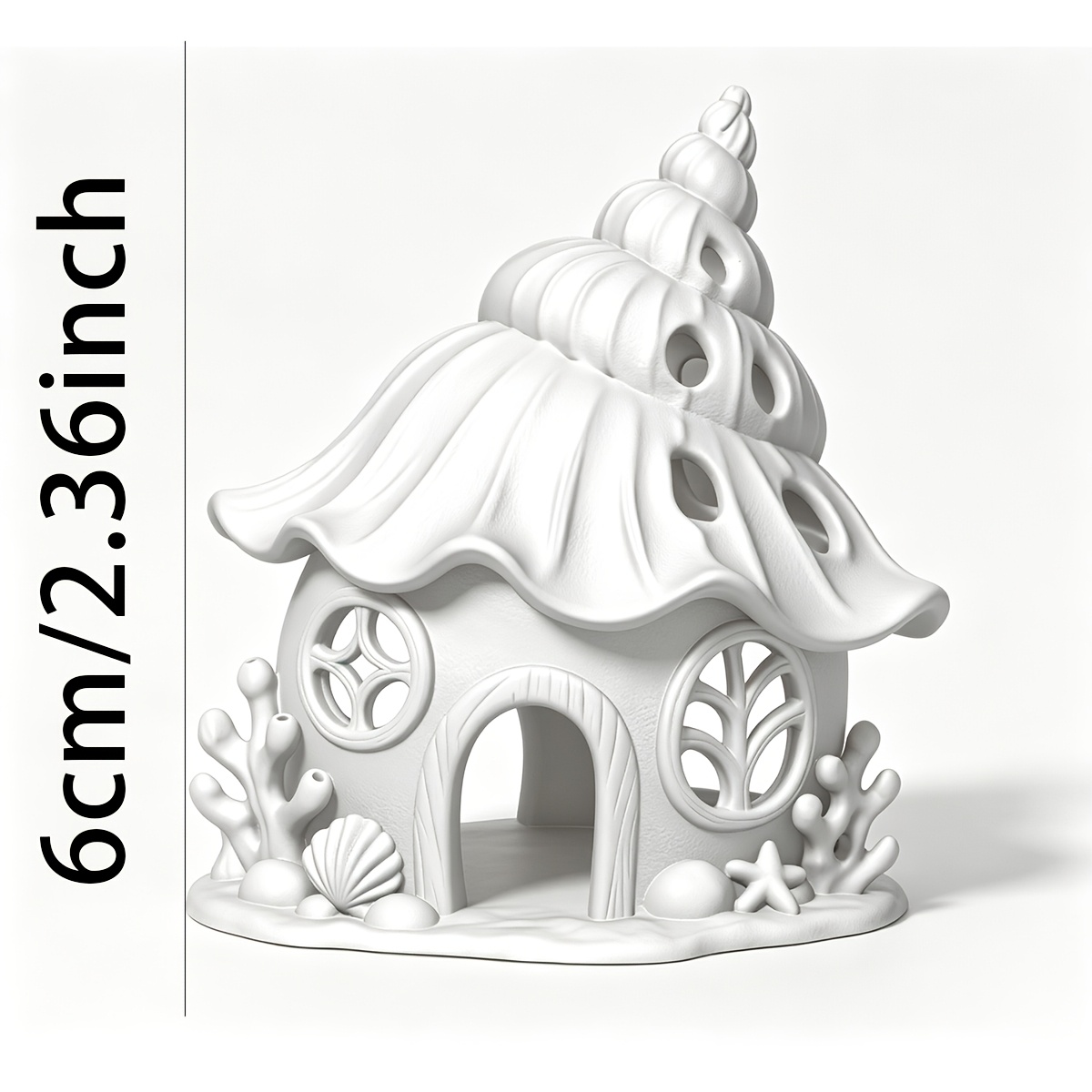 TEMU Plastic Conch Aquarium Hideout With Multi-hole Shrimp Cave & Coral Starfish Decor - Suitable For Betta, Guppy Fish Tank Ornament, Shrimp Shelter