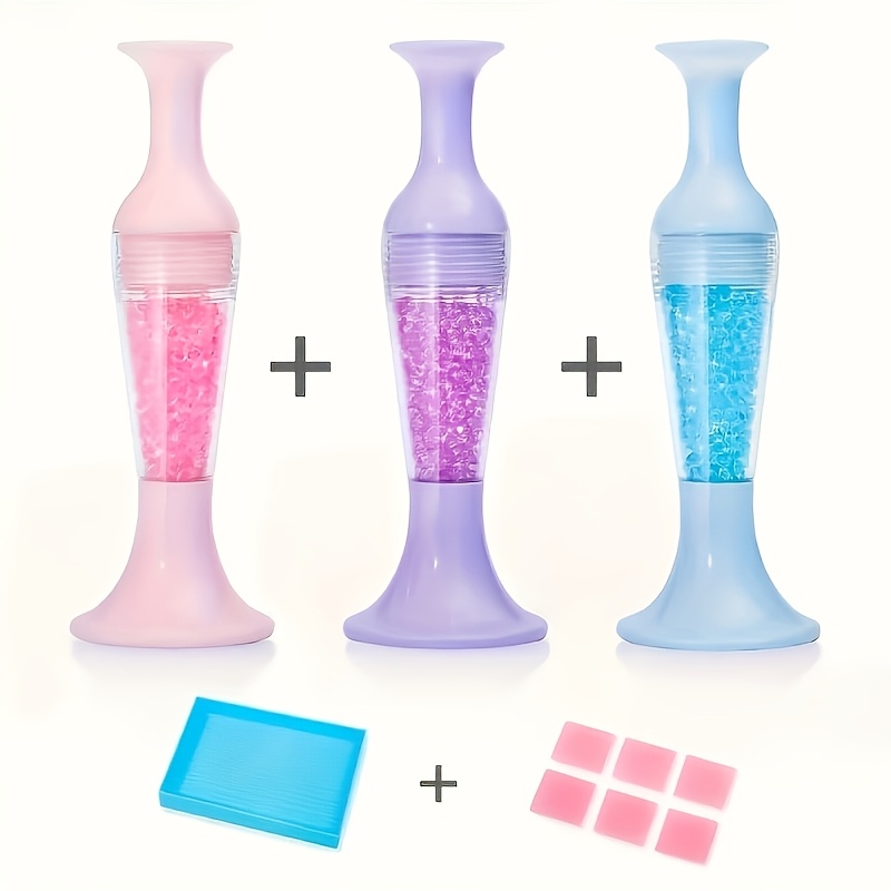 E-shop 10-teiliges 5D-Diamantmal-Stift-Set mit Diamanttablett, Ton mehrfarbigen Diamantstiften – -DIY-Bastel-, Nagelkunst-, Vasen-Diamantaufkleber-