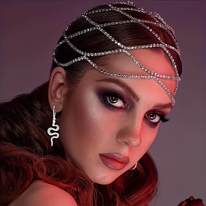 TEMU 1pc Elegant Bohemian Style Tassel Headband - Sparkling Bridal Hair Accessory, Luxurious Tassel Headpiece Jewelry For Prom Ball Party Additions