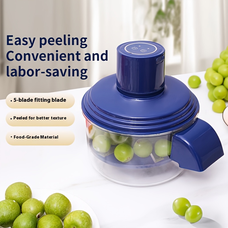 automatic fruit vegetable peeler with   touch operation abs durable peeler for grapes tomatoes garlic potatoes carrots compact peeler for home kitchens commercial use like low voltage kitchen Product details 2