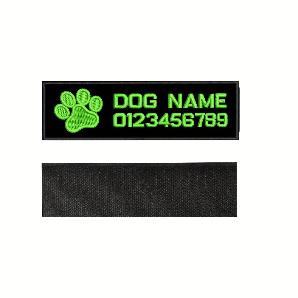 TEMU Customizable Name Patches With Hook Fastener, Personalized Embroidered Name Tapes For Animal Vest Harnesses, Collars, Leashes, Pet Accessories,