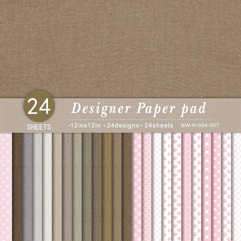 TEMU Kit de feuilles de papier scrapbooking 12"x12" à soi-, papier décoratif pour emballage cadeau, album, agenda, fournitures artisanales de