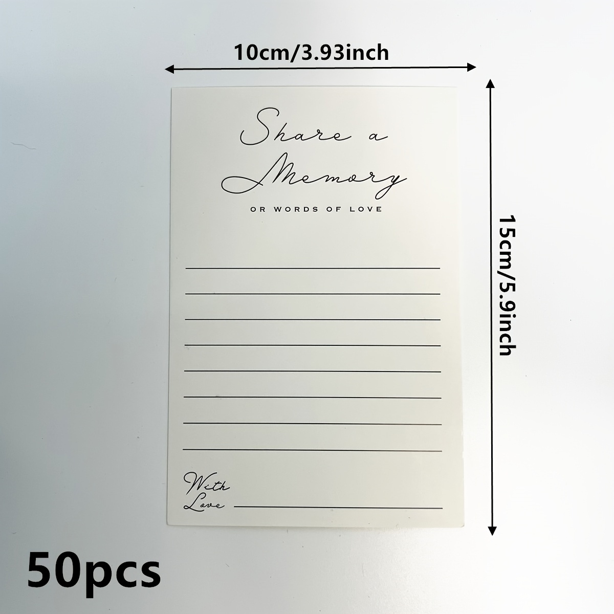 Image of 50pcs Minimalist "share A Memory" Cards - Paper Invitations For Weddings, Bridal Showers, Birthdays, Anniversaries, Christmas, Thanksgiving, New Year - No Electricity Needed, Wedding Anniversary Gifts