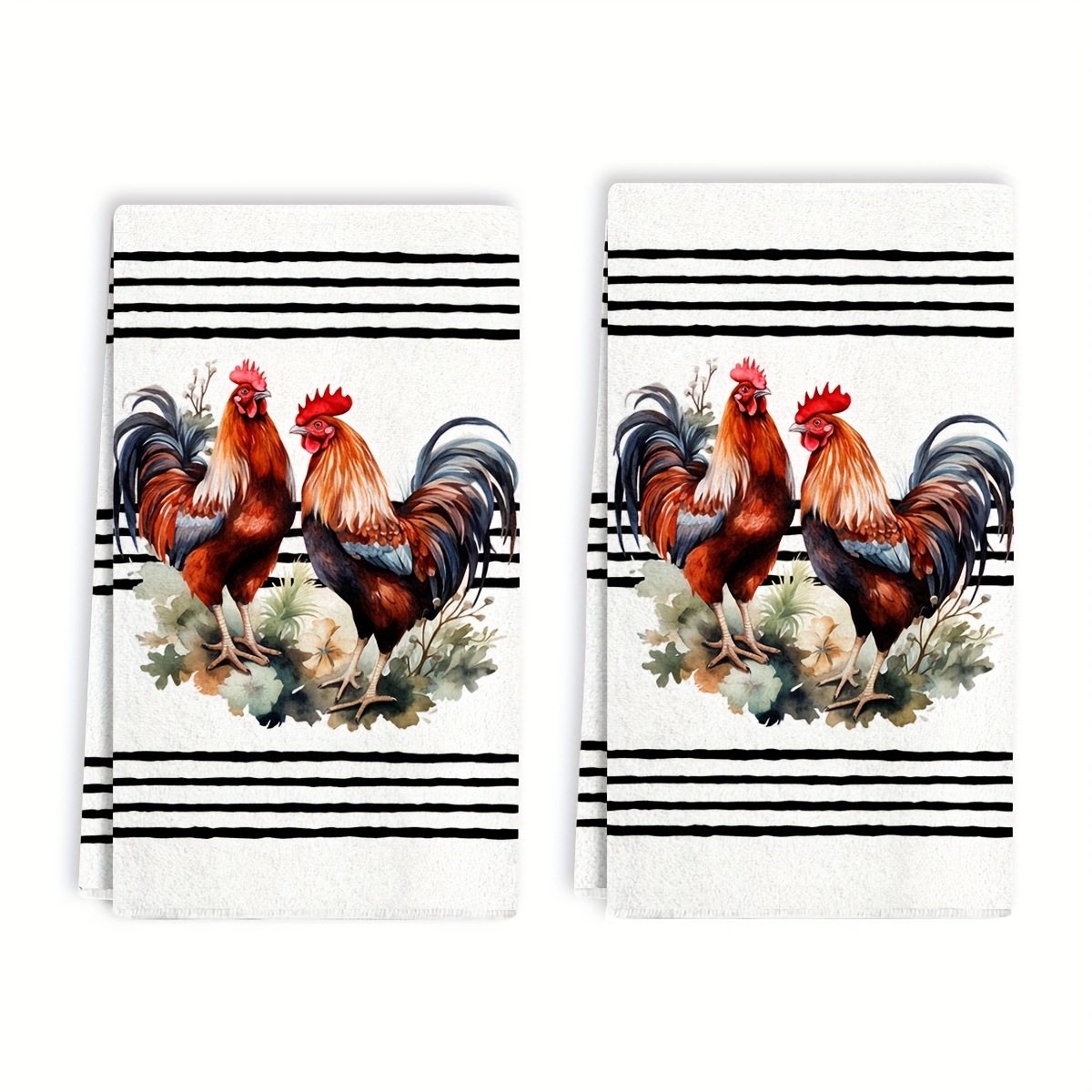 

2pcs Dish Cloths, Rooster Hand Towels Set, Contemporary Ultrafine Fiber, Absorbent Kitchen Dish Cloths, Ideal For Cooking & Baking, Housewarming Gift, Kitchen Supplies