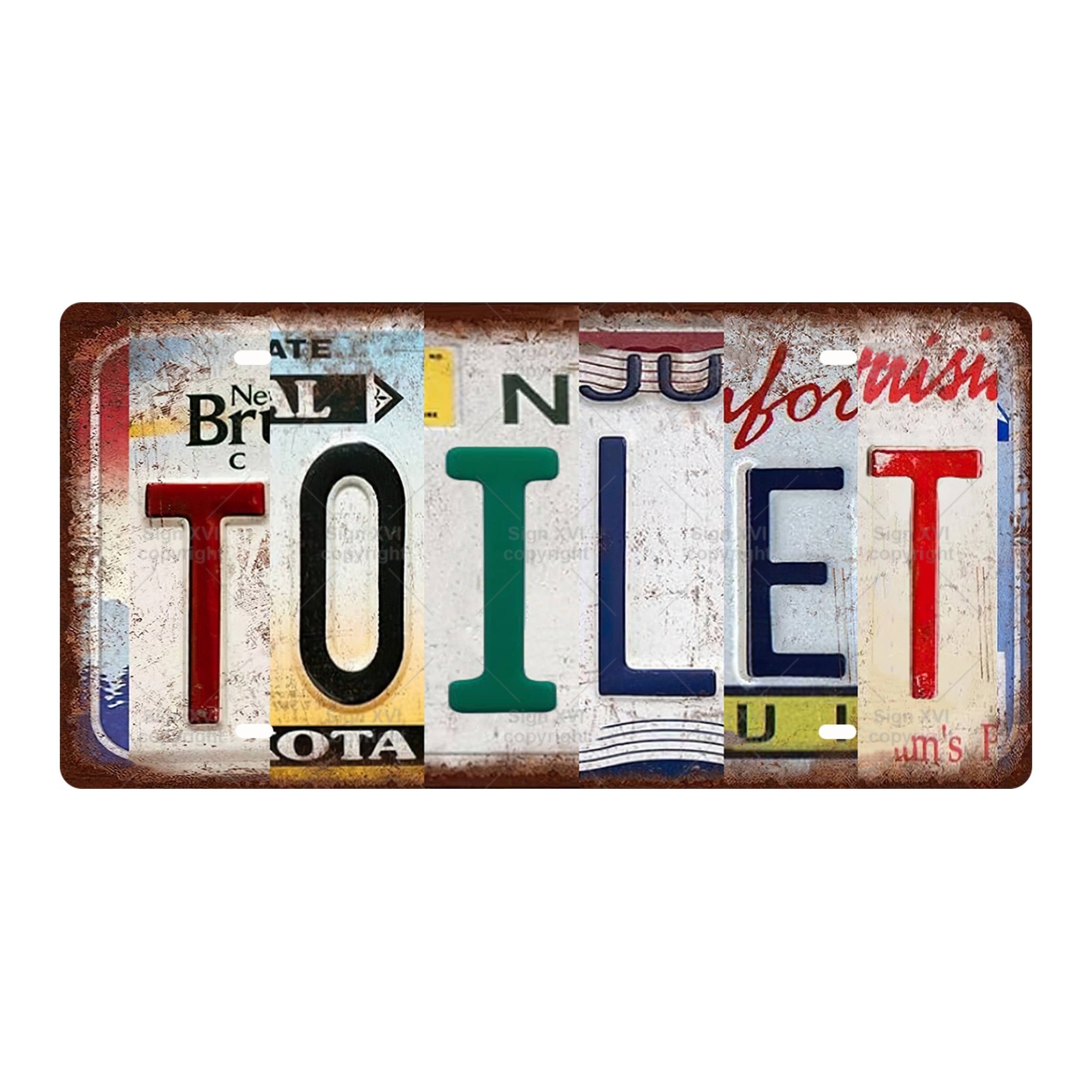 

1pc Toilet Metal Tin License - Non-embossed Decor For , Bathroom, Bar, , , - Metal Materials Art (30x15cm)