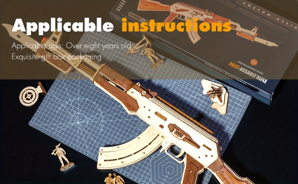 3d wooden puzzle   rifle model - diy craft kit, relax   puzzle, vintage home decor, perfect christmas gift for teens and adults,   model, desktop decoration Product details 5
