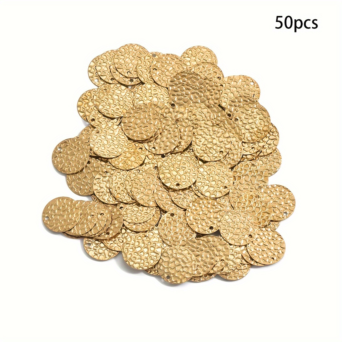 20pcs/50pcs 13mm Easy Style Geometric Single Hole Round Necklace Pendant, Charm Plate, Jewelry Making Accessory