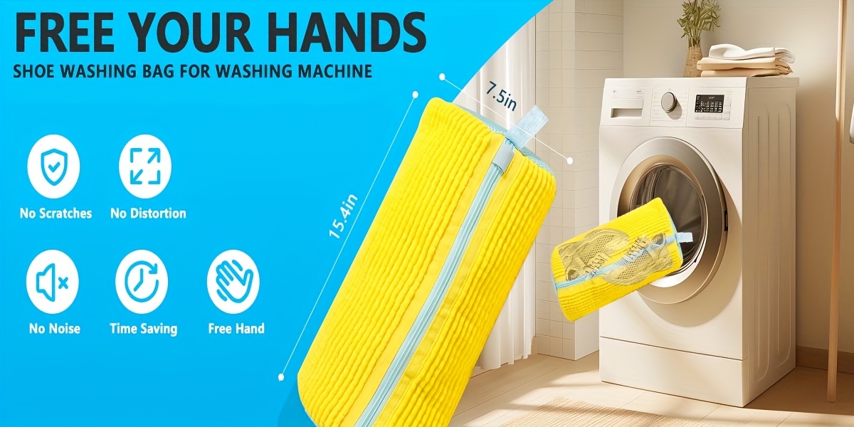 2 pack reusable washing machine shoe wash bags tear resistant prevents knots high quality polyester laundry bags for washer dryer   with blue accents   laundry bags details 0