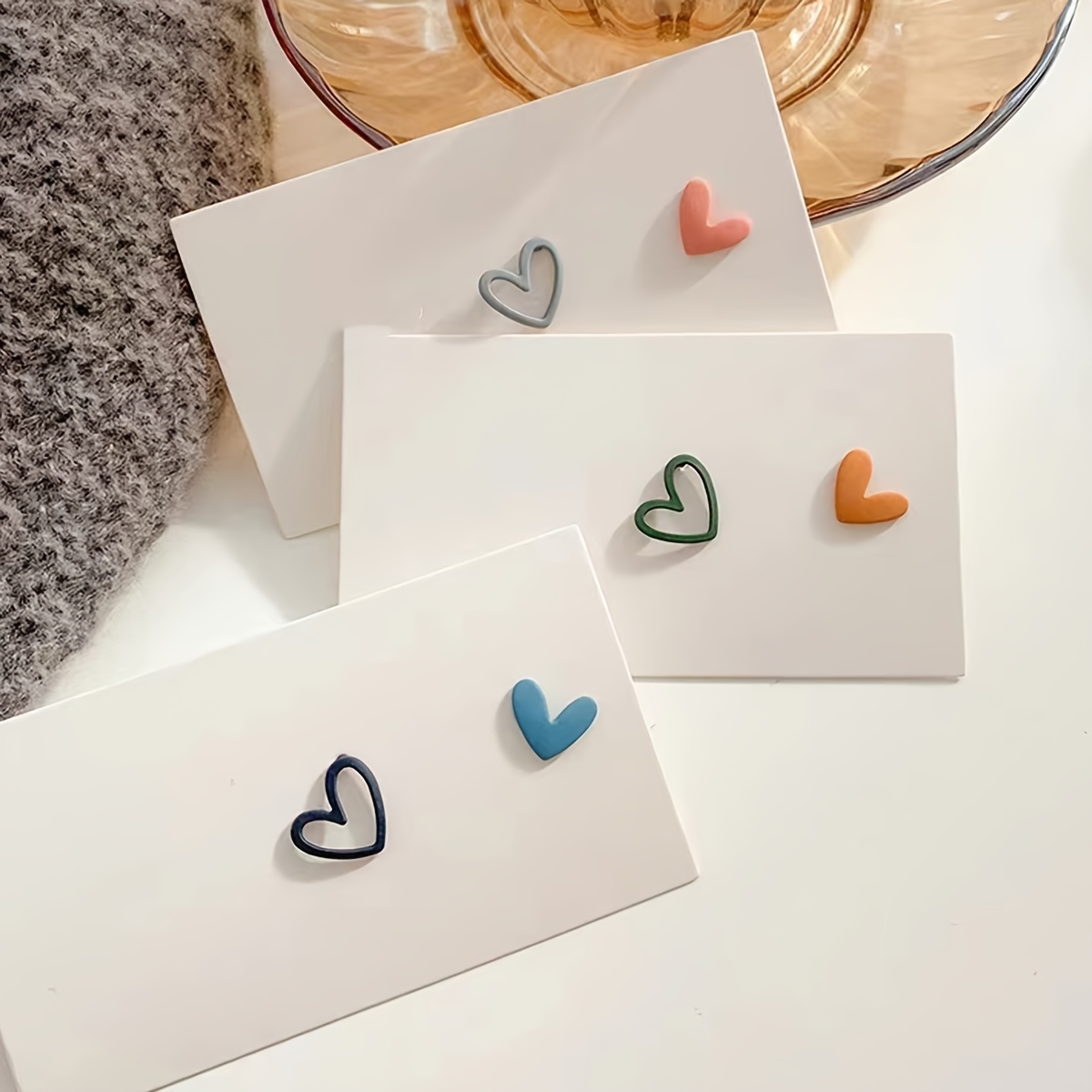 

Tiny Asymmetric Heart Shaped Stud Earrings Iron Jewelry Bohemian Leisure Style Suitable For Women Daily Dating Earrings