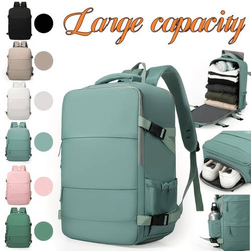 multi pocket practical travel backpack unisex backpack large capacity main compartment with 180 degree opening with independent shoe compartment design stylish solid backpack business double shoulder backpack