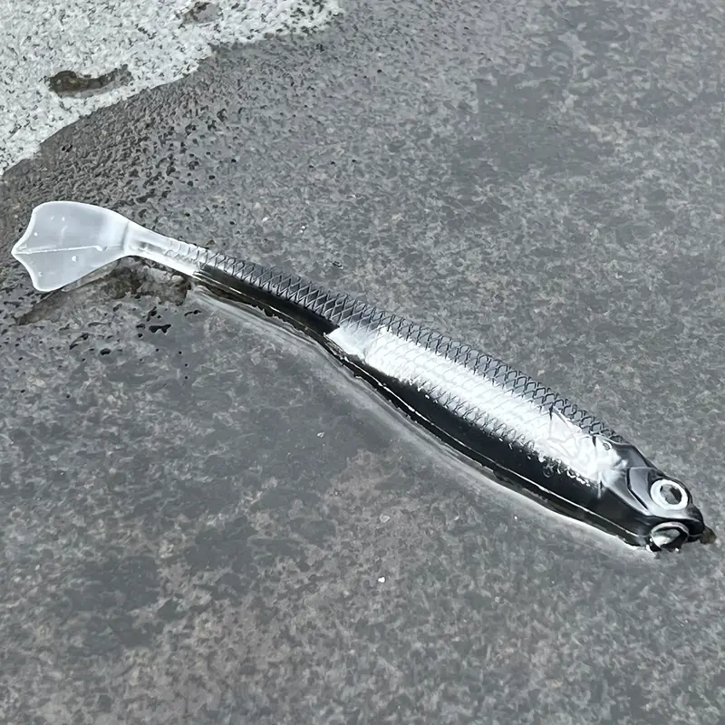 50 Esche Morbide Da Pesca - Vermi Artificiali, Per Acqua Dolce E Salata, Colore Beige - Foto 2