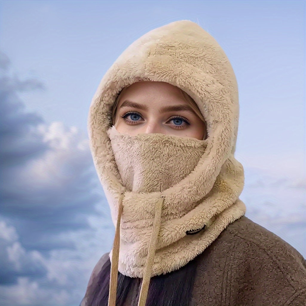 NELLN Sherpa Skimaske Mit Kapuze – Winddichte Fleece-Gesichtsmaske, Verstellbar, Für Winter & Sport