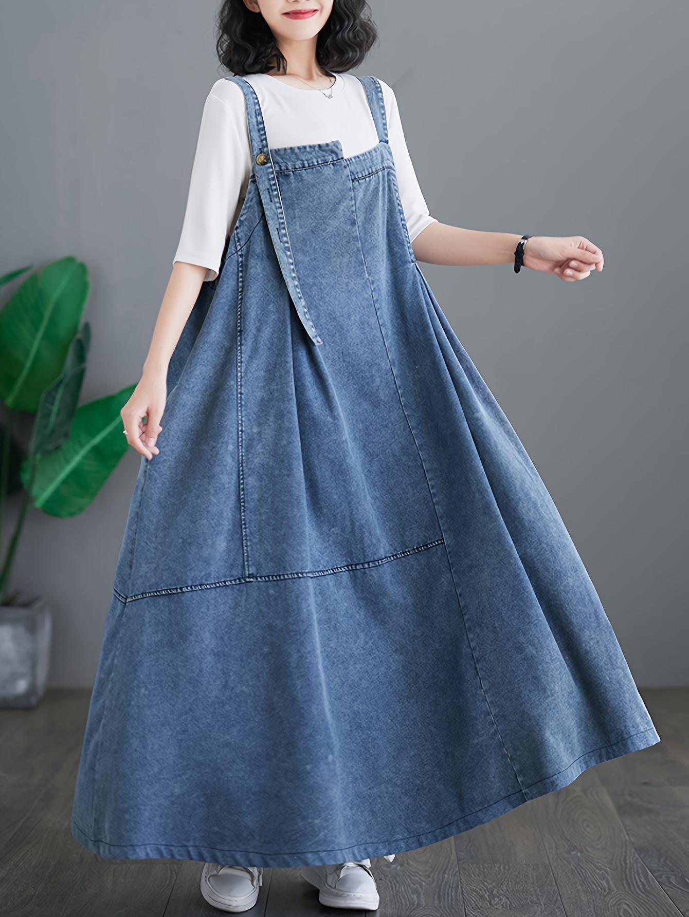 vestido overol denim mujer talla casual suelto Temu Guatemala