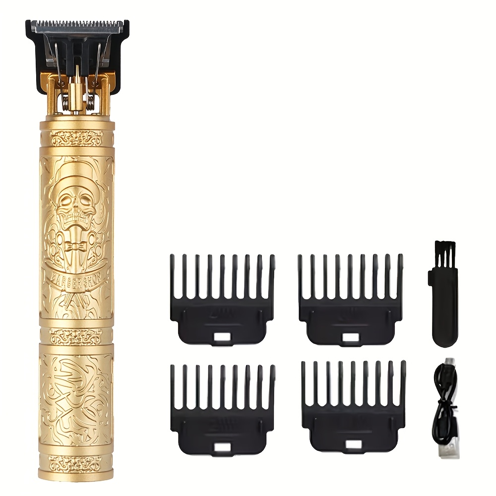 TEMU Weeme 1pc/3pcs Men's Hair Clipper, Clippers Lcd Display, Usb Rechargeable, Guide Combs, Trimmer And Shaver, With Cleaning Brushes, Gift For Men