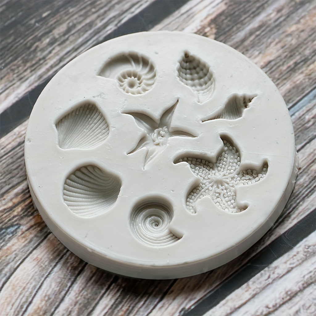 

Diy Fondant Silicone Material Mold Clay Soft Pottery Diy Marine Series Modeling Mold Starfish Conch Seashell Shape Molds