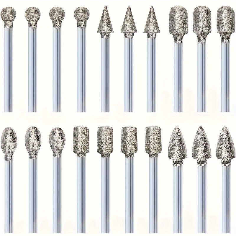 

20pcs Diamond Bit Set For Polishing & - , 1/8" , For Stone, , Ceramics -