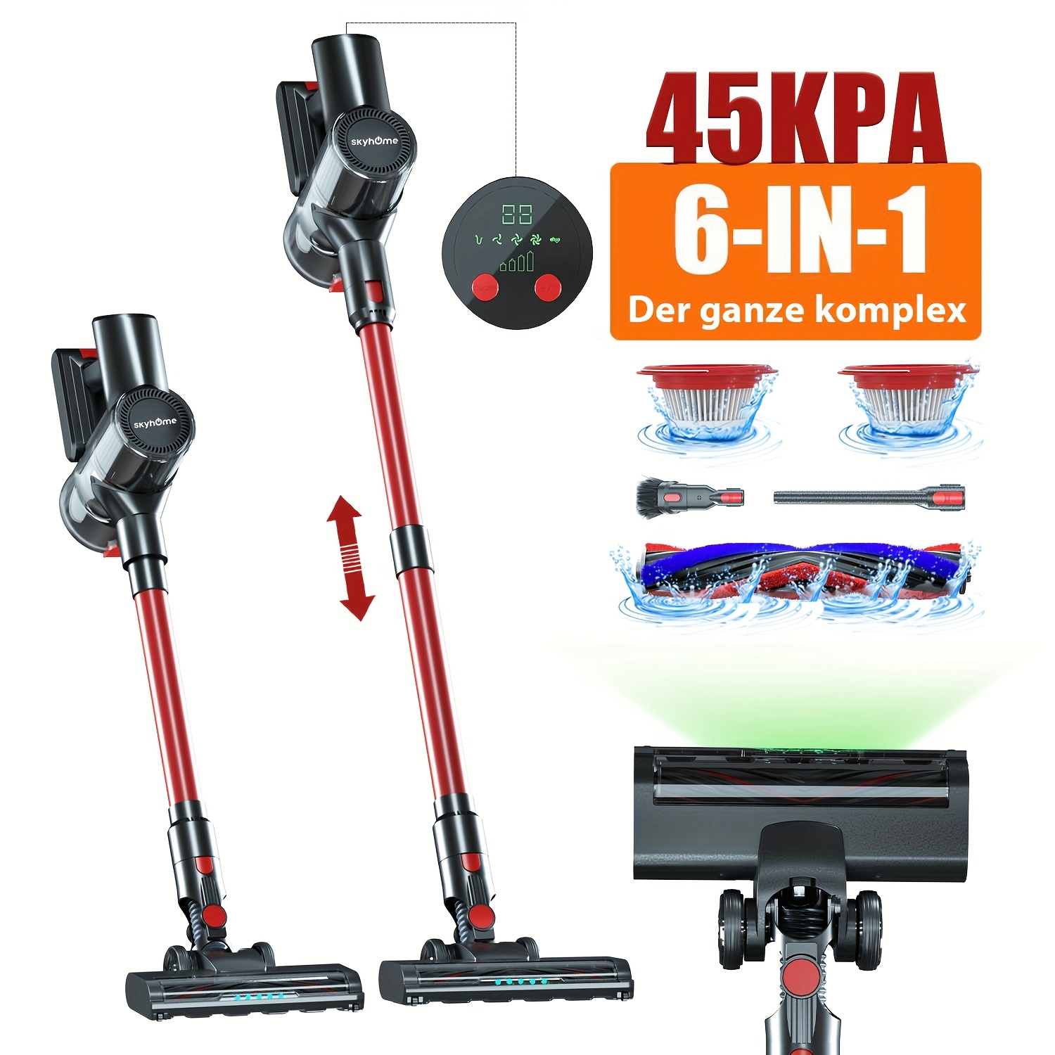 Image of For Cleaner | 300w 45 Min -in-1 Cordless Vacuum For Cleaner Lightweight For House| Powerful 45kpa Suction Dust Removal For Clean Hardwood Floors, Carpets, Pet Hair | Handheld For Cleaner For Car A