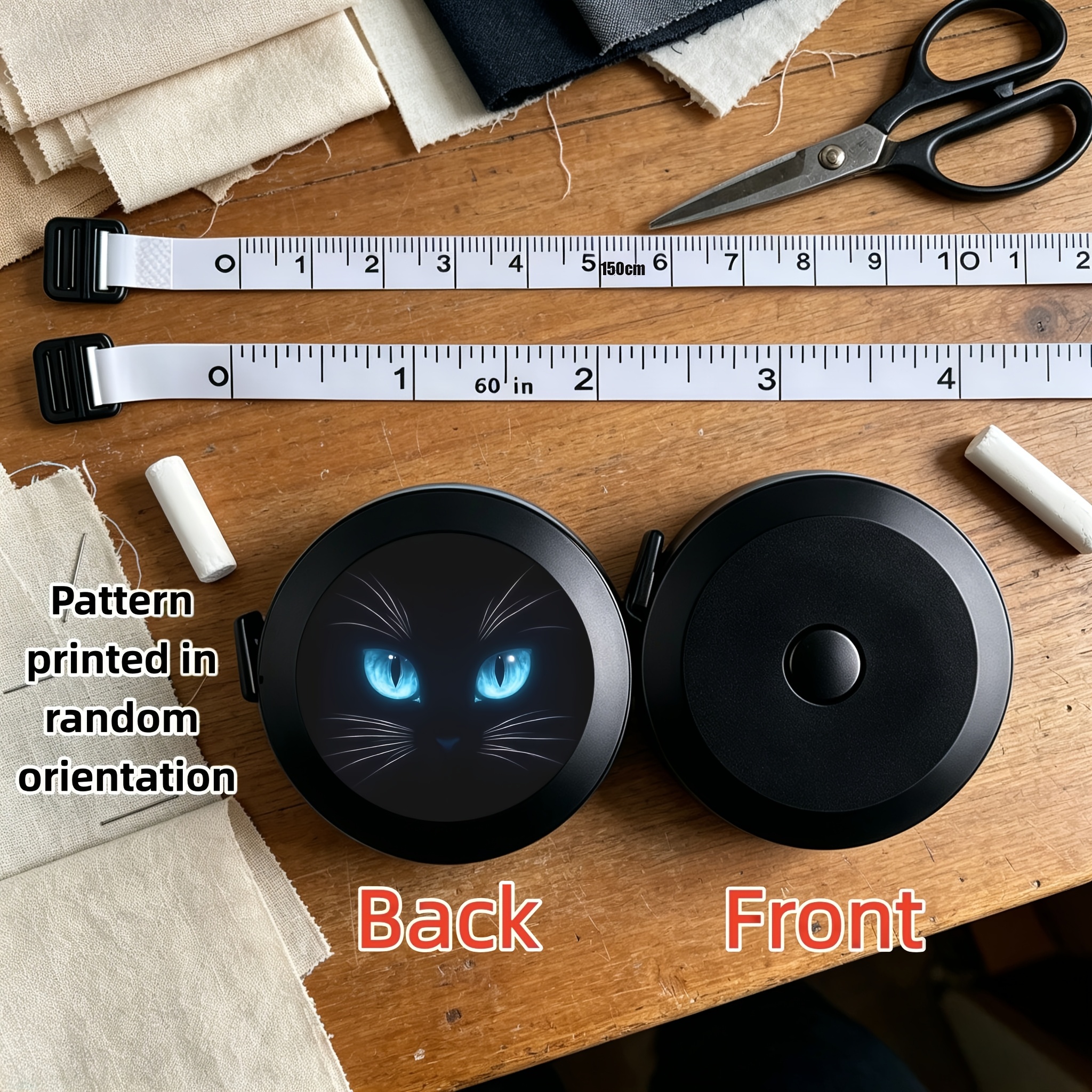 TEMU Mètre Ruban Mini Rétractable Chat 150Cm Métrique & Impérial Ruban Souple pour Corps Taille Poitrine Couture Mesure Tissu Outil Portable