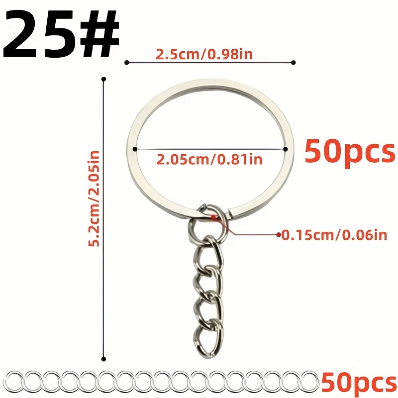 TEMU 100pcs/set 25, 28, 30mm Production Supplies Kit With 50 Chain And 50 Jump Rings, Set Additions Loose For Production Crafts Small Business