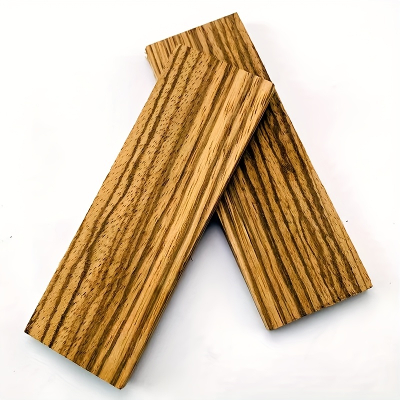 TEMU 2pcs Zebrawood African Zebrawood Strip Wood 4.72 X 1.57 X 0.39 Inches Woodworking Supplies Carving Made Into Knife Handles Etc