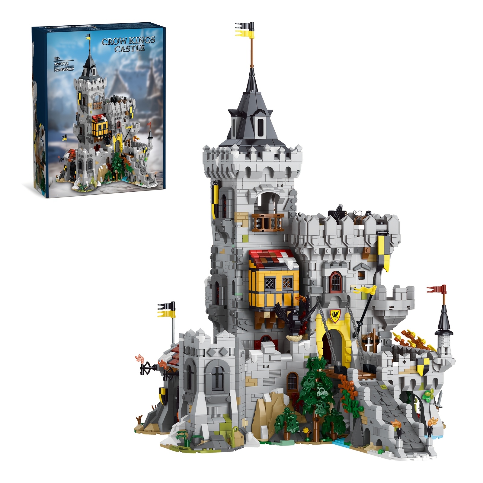 Image of With Original Box 4952-pcs Home Decoration House Building Bricks Set Assembly Model For Christmas Halloween Birthday Gift, Bwr009 Medieval Castle Building Blocks Toys For Gifts