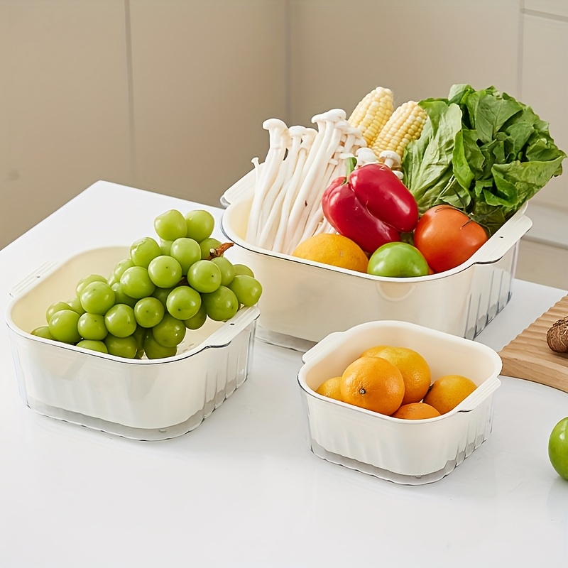 3pcs fruit and vegetable drain basket set suitable for storing and washing fruits and vegetables Product details 0