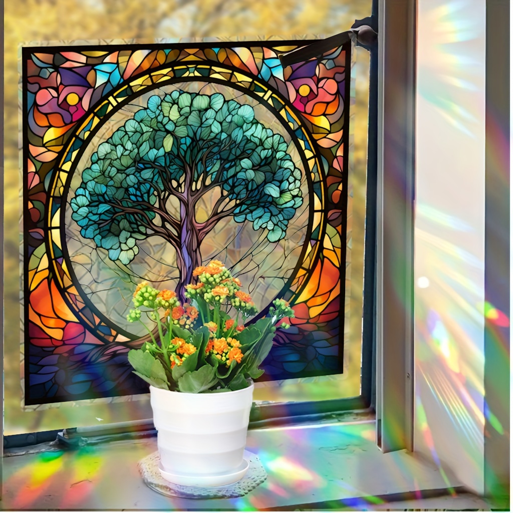 Image of Tree Of Life Electrostatic Stickers For Living Room, Bedroom Glass Background Walls