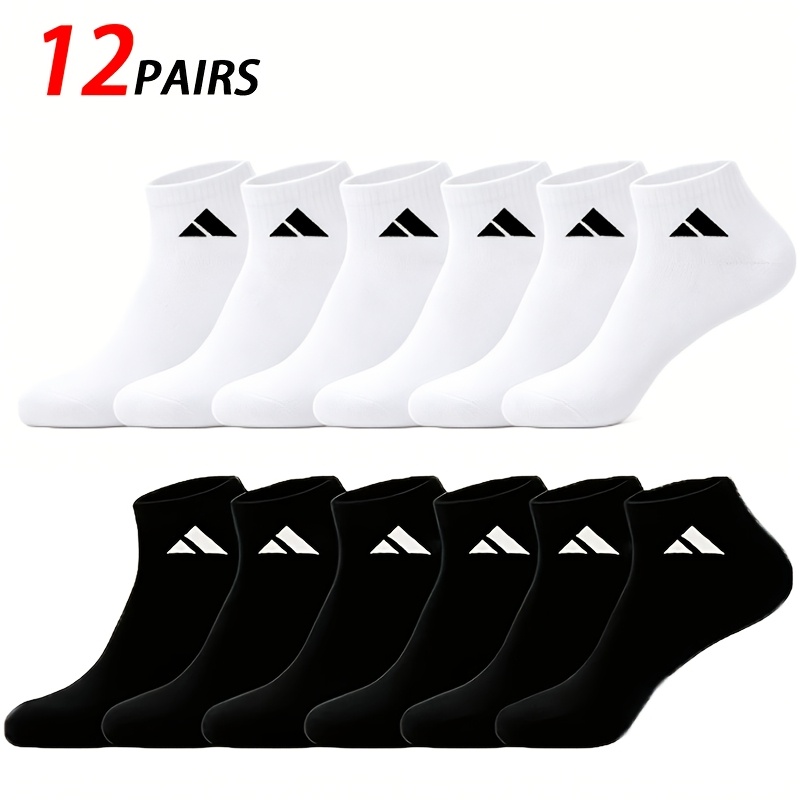 TEMU 12 Pairs Men's Socks Women's Socks Black And Summer Thin Short Socks Couple Socks Casual Versatile Sports Home Socks