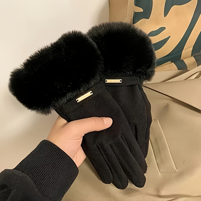 TEMU 【高級感】トなレディース タッチスクリーン 冬用手袋 | 暖かく、耐寒性、厚手で高品質フリース裏地、ソフトでふわふわのカフス、アウトドアや寒い季節に最適、ホリデーギフトに最適