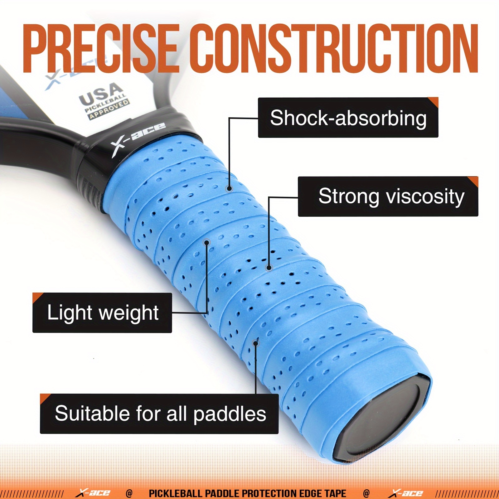 10 Overgrip Per Racchette Tennis - Fascie Antiscivolo Assorbenti Per Tennis, Squash E Badminton - Foto 3