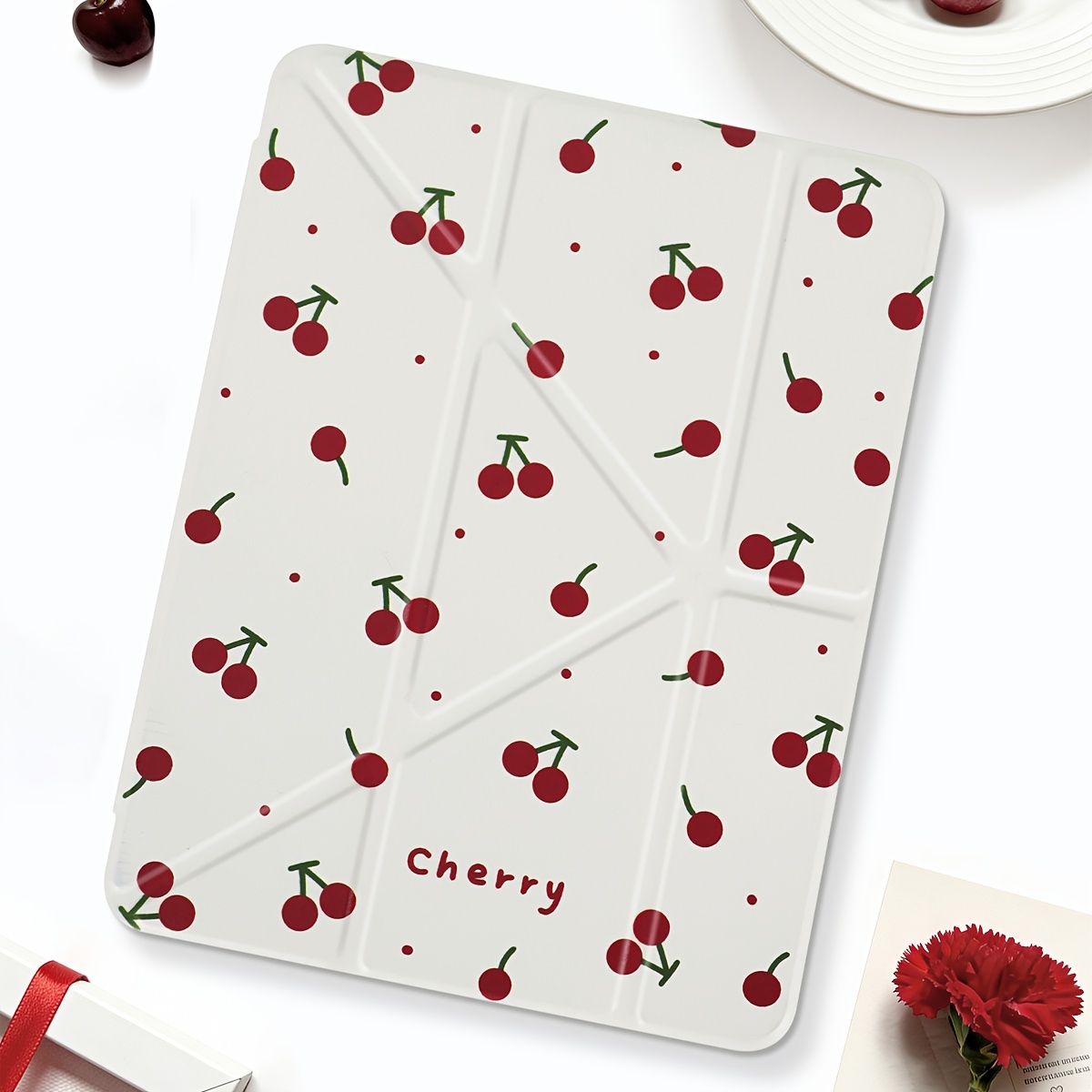 TEMU Cherry Double-sided Pattern Case For Ipad, Fully Transparent Acrylic. Compatible With 7th/8th Gen 10.2-inch Ipad, And 10th/11th Gen A16 2024 Air