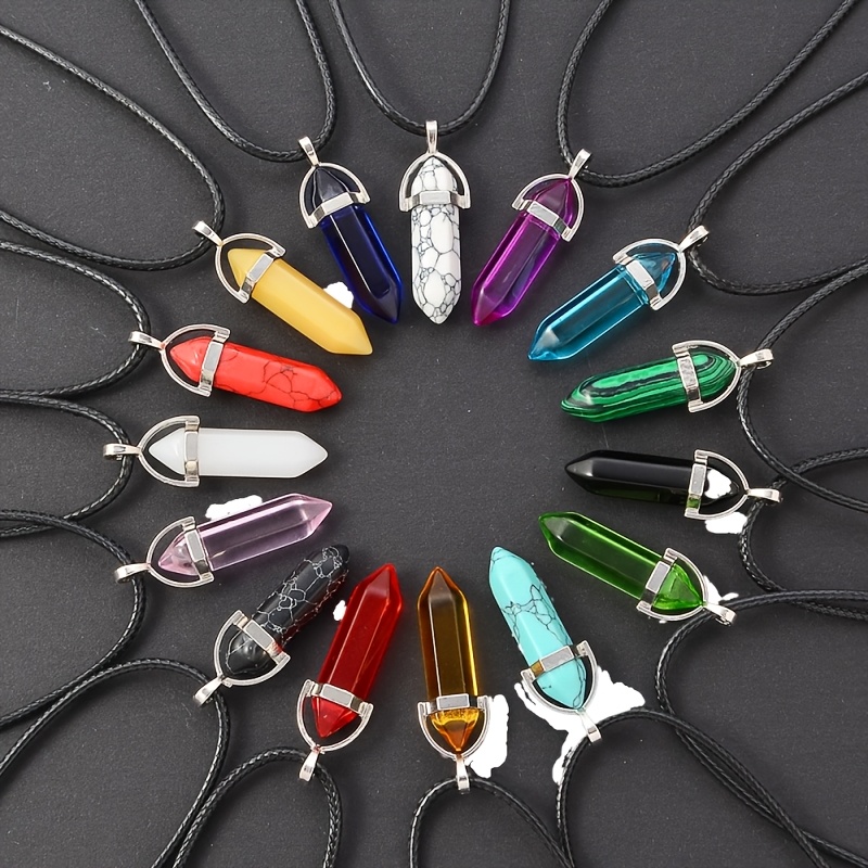 40pcs Hexagonal Column Pendulums for DIY Jewelry Making