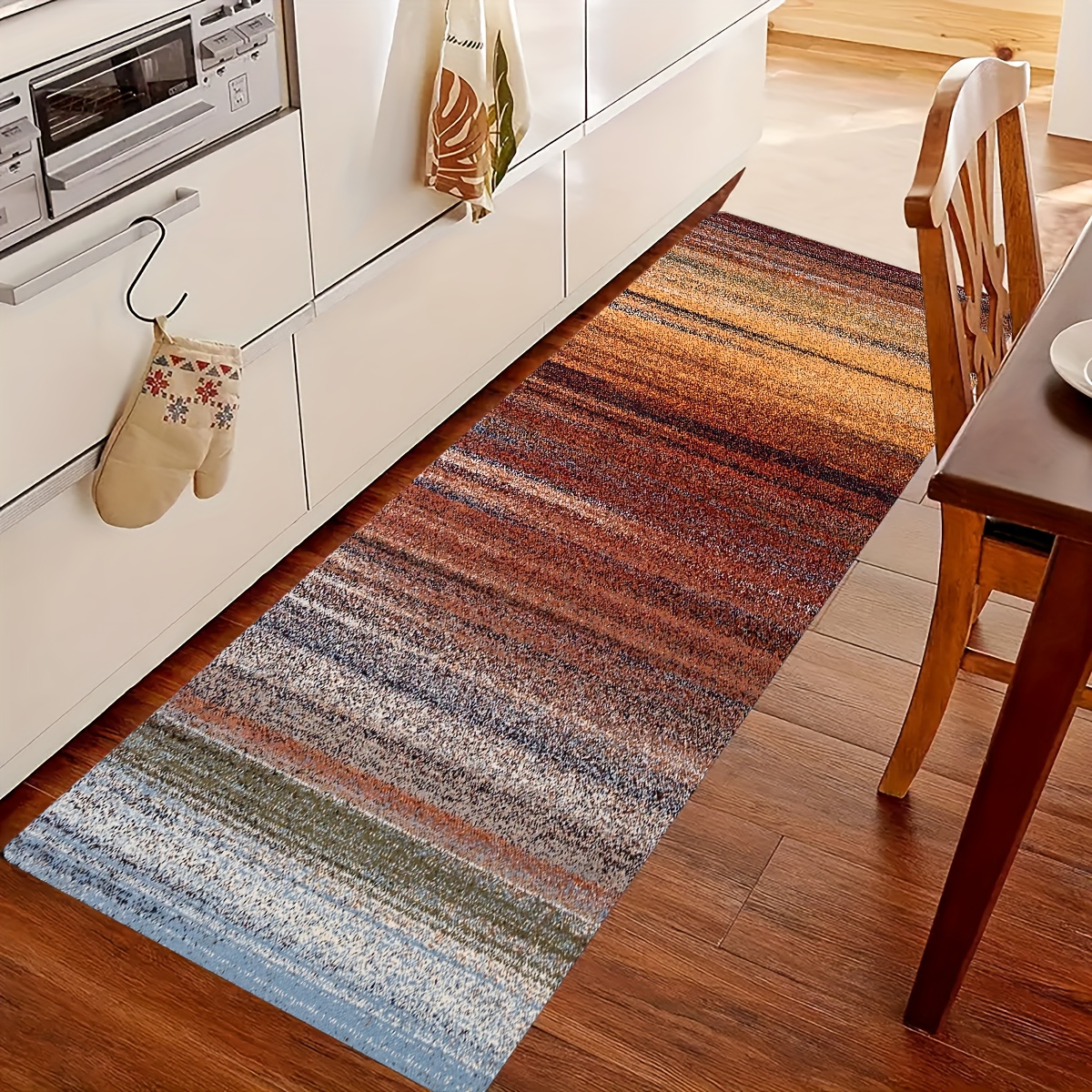 TEMU 1pc Sage Abstract Kitchen Mat, Kitchen Mat And Mat Art, Kitchen Mat, Kitchen Decoration, Anti Slip Kitchen Mat Suitable For Kitchen Floor,