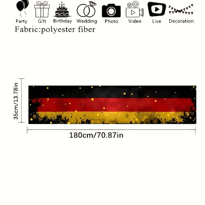 1pc German Art Tablecloth, Holiday Table Accessory, Home Kitchen Dining Decor, Festive Tabletop Decoration Tablecloth, Party Tablecloth