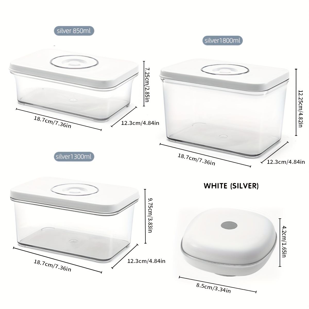 Temu – TEMU 1 Set Of Vacuum -keeping Box (3 Containers+1 Manual Vacuum Pump), Vacuum -keeping Storage Container, Manual Vacuum Pump And Multifunctional