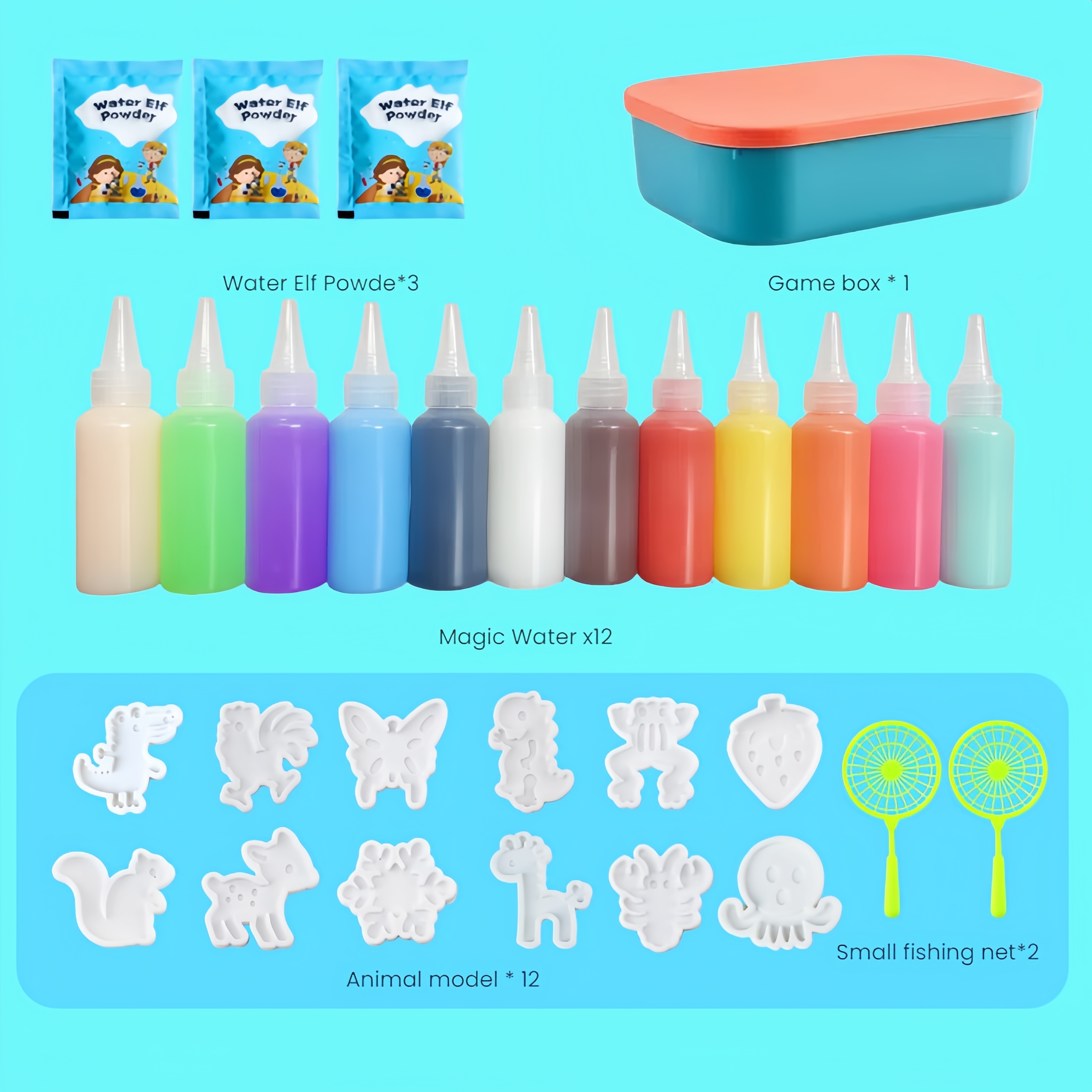Image of Magic Water Elf Diy Fishing Set, Relax Craft Toy, Magical Ocean Toy, Children's Diy Water Model Kit, Halloween, Christmas, Thanksgiving, New Year Gift