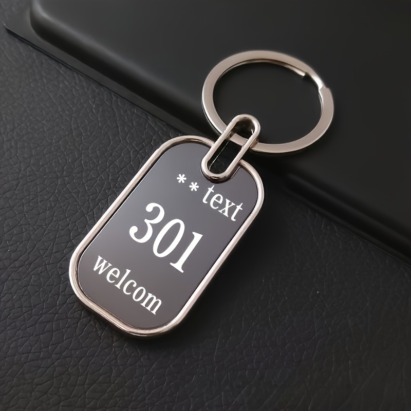 TEMU Custom Engraved Alloy Key Tags For Hotels And Homes - Personalized Room Numbers With A 'welcome' Design, Suitable For Business And Residential