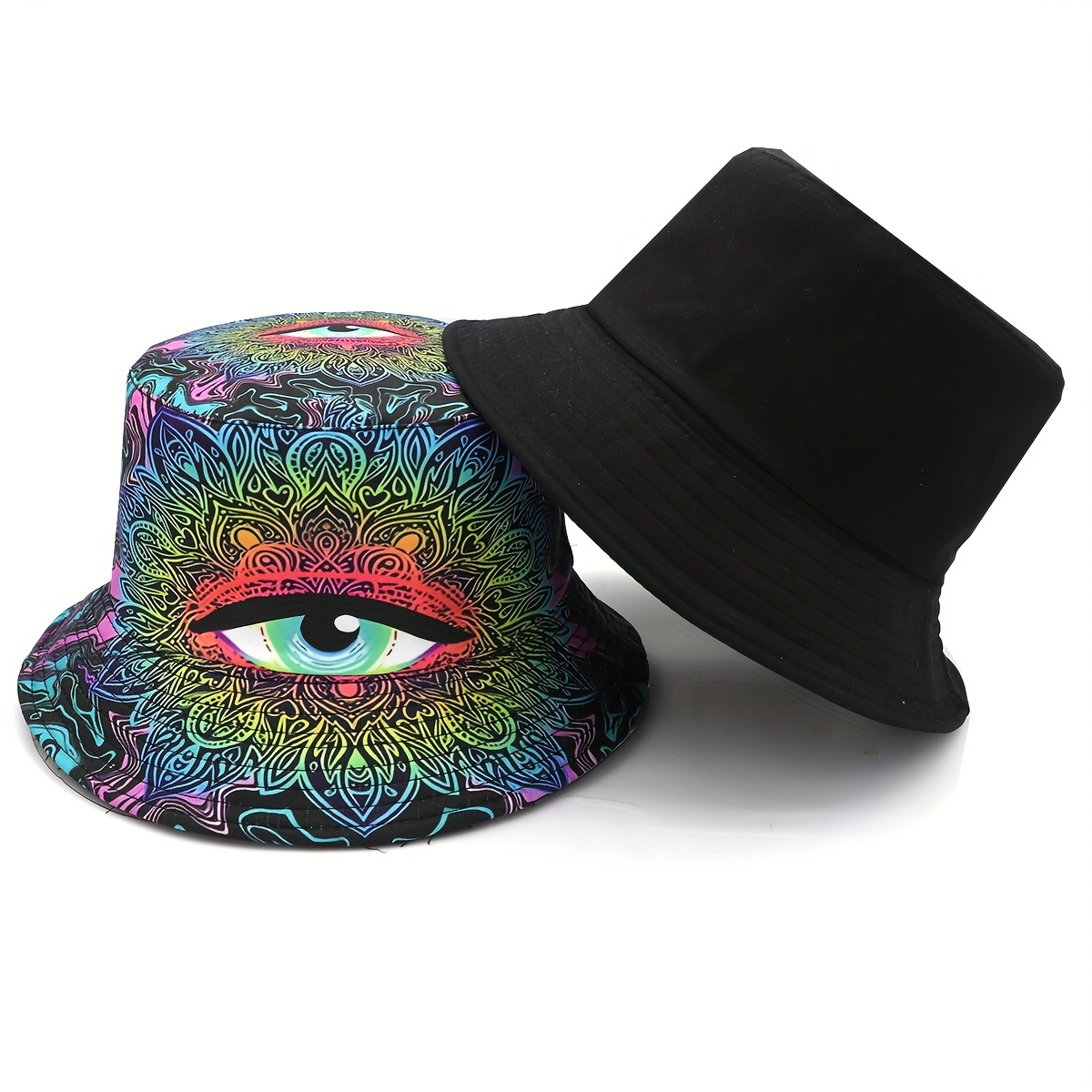 Psychedelic Horror Eye Design Halloween Bucket Hat